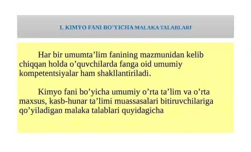6-MODUL:FANDAGI YANGILIKLAR, FANNI O'QITISHNING DOLZARB MASALALARI 3