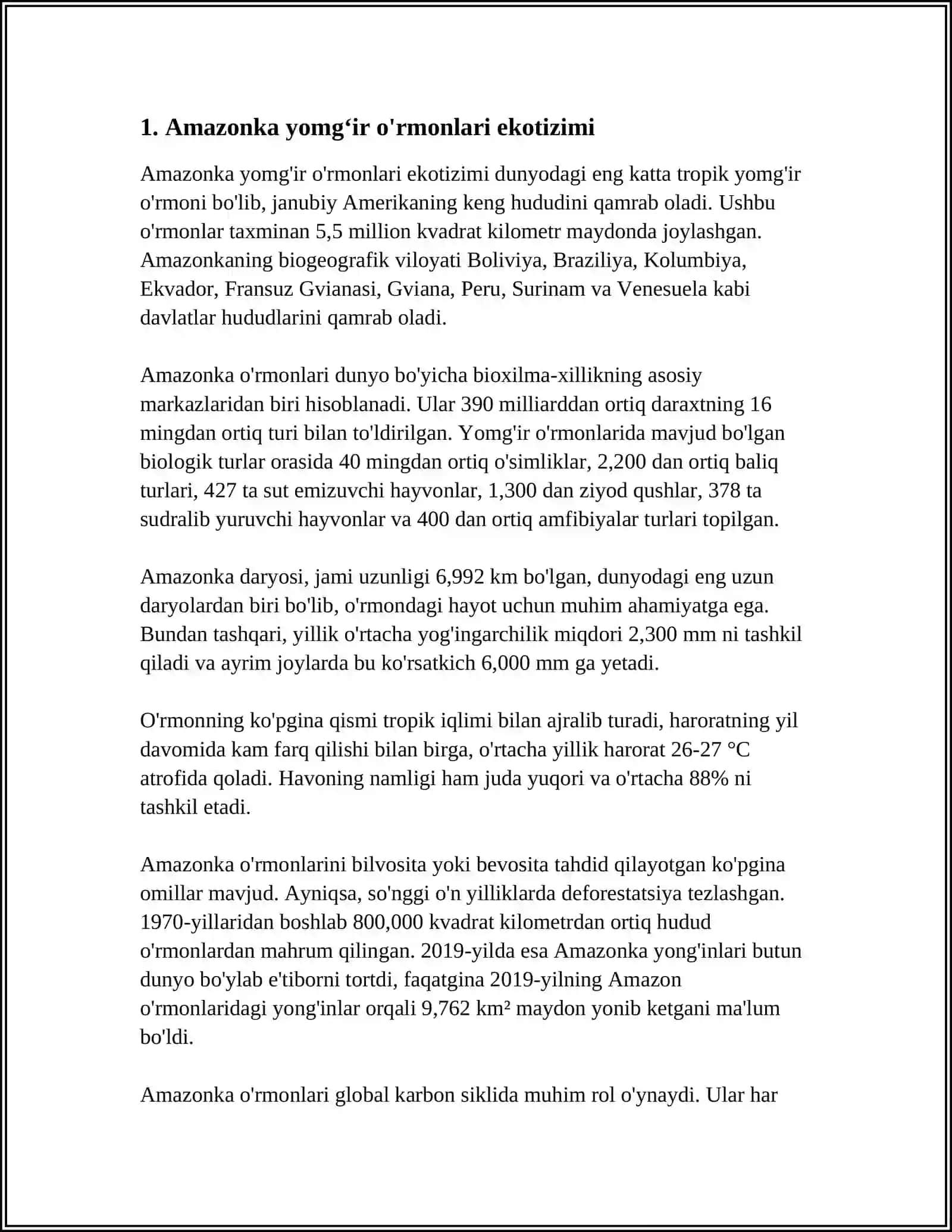 BRAZILIYANING BIOLOGIK XILMA XILLIGI HAYVONOT VA OʻSIMLIKLAR DUNYOSI 3