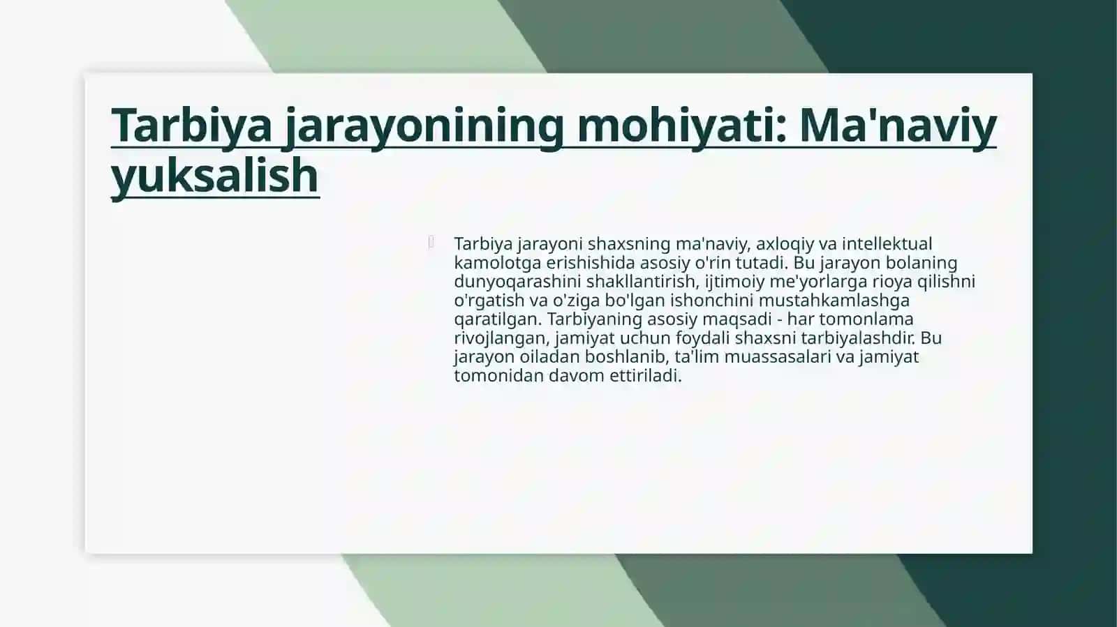 Tarbiya jarayoni shakli va metodi 4