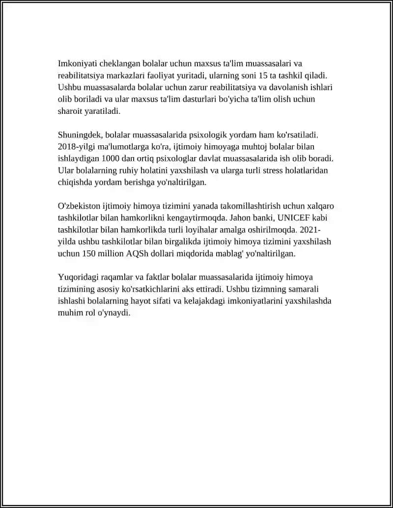 BOLALAR MUASSASALARIDA IJTIMOIY HIMOYA TIZIMI 4