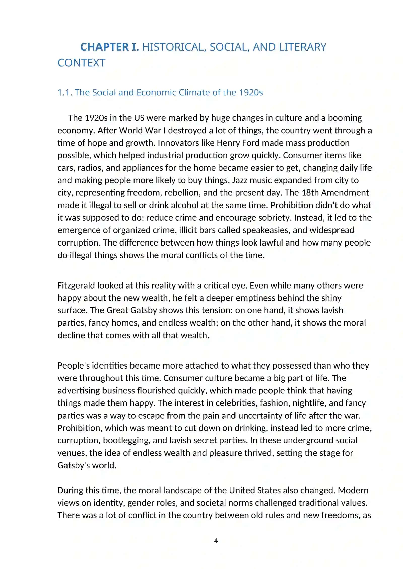 DREAMS AND WEALTH IN “THE GREAT GATSBY” 4