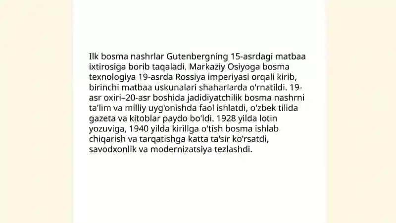 Zamonaviylik, ananviylik va ilk bosma nashrlar 4