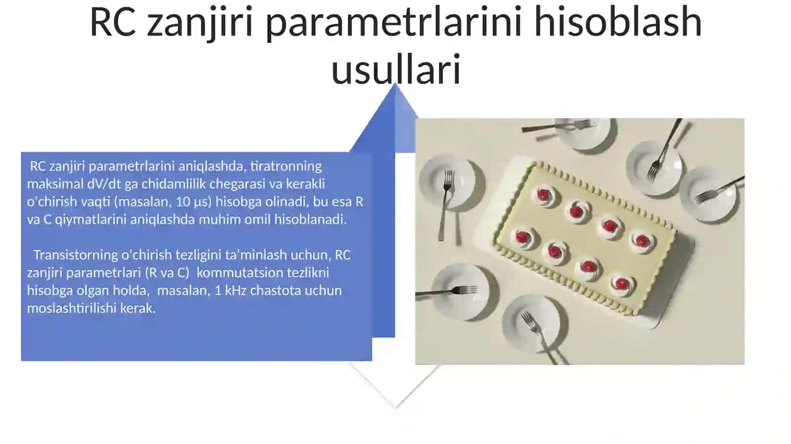 RC zanjiri elementlarini tanlash mezonlari 4