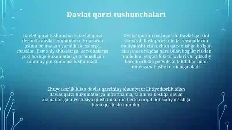 Davlat Qarzlarini Boshqarish Tushunchasi 4