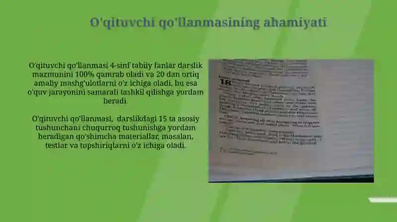 4-sinf “Tabiiy fanlar” dasturi va darsligi 4