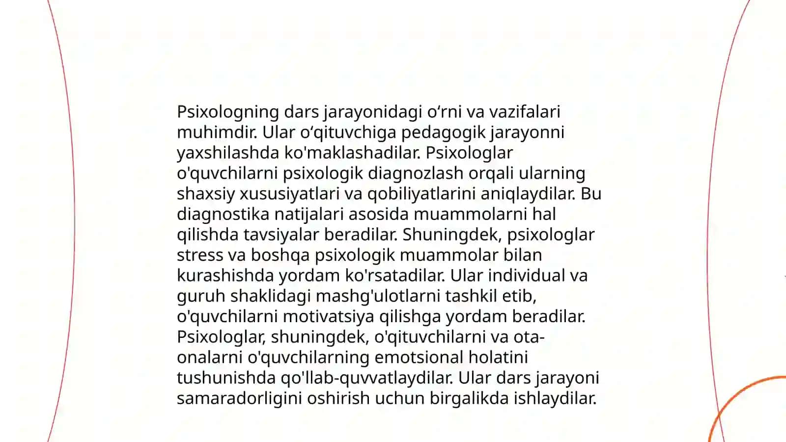 Imkoniyati cheklangan bolalarni oʻqitish va dars jarayonini tashkil etishda psixolikning vazifasi 4