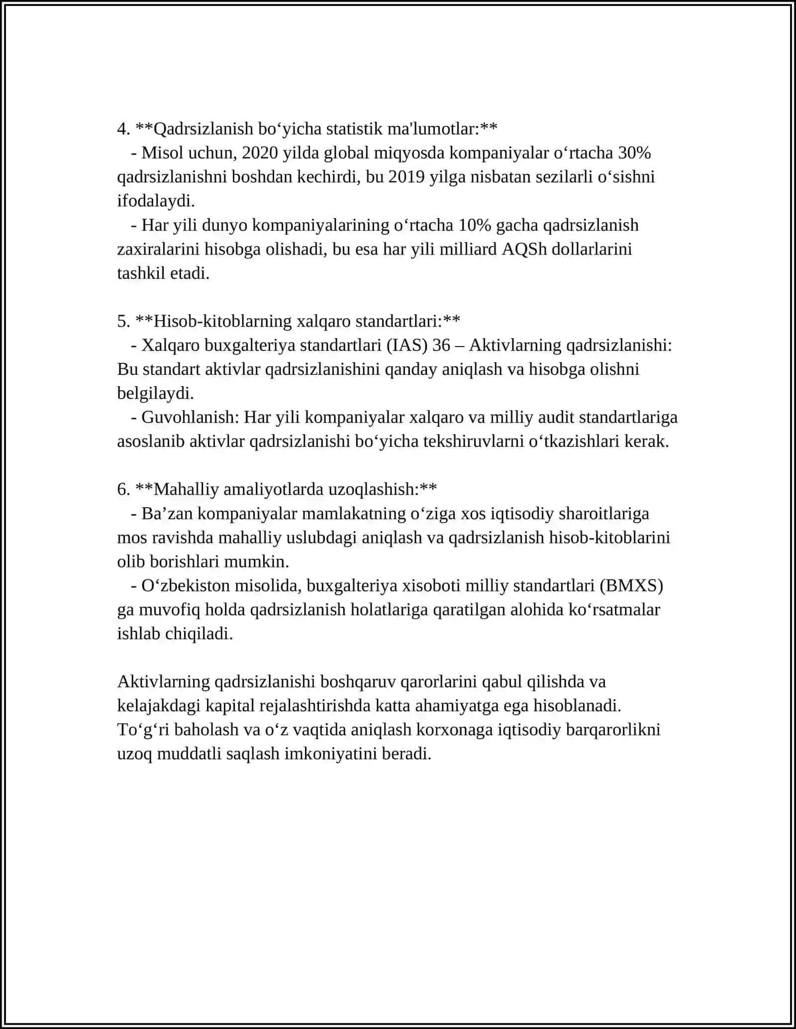 AKTIVLARNI QADIRSIZLANISHIDAN KURILGAN ZARARNI TAN OLISH VA HISOBGA AKS ETTIRISH 4