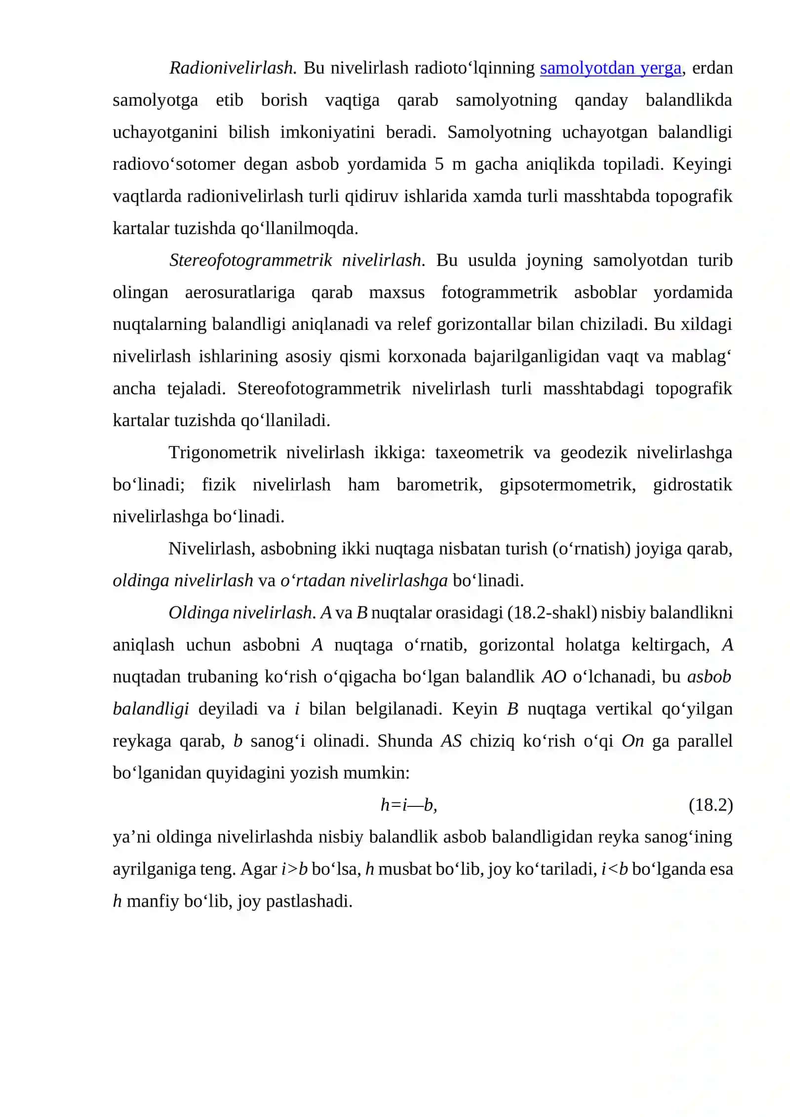 Nivelirlash va ularning turlari 4