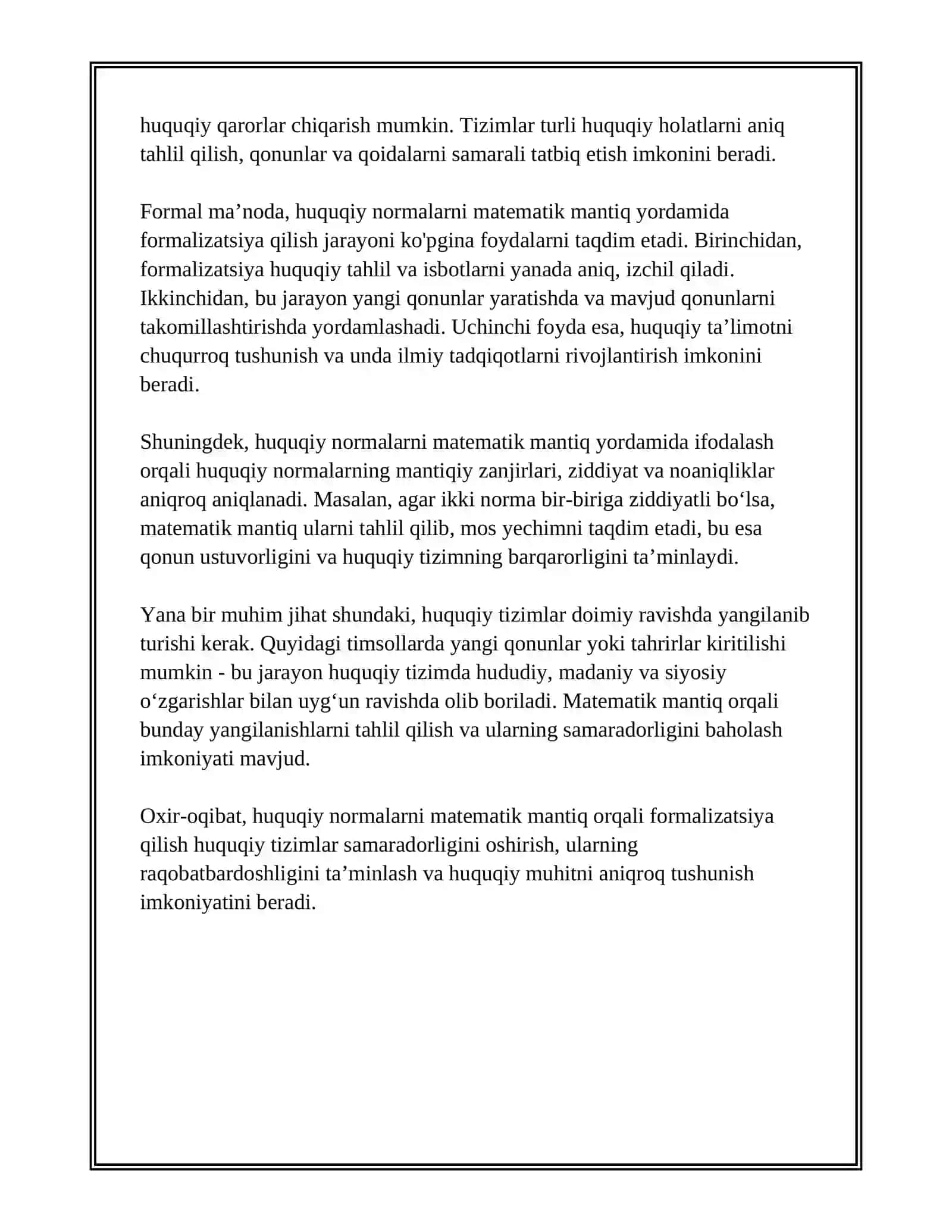 HUQUQIY NORMALARINI MATEMATIK MANTIQ YORDAMIDA IFODALASH 4