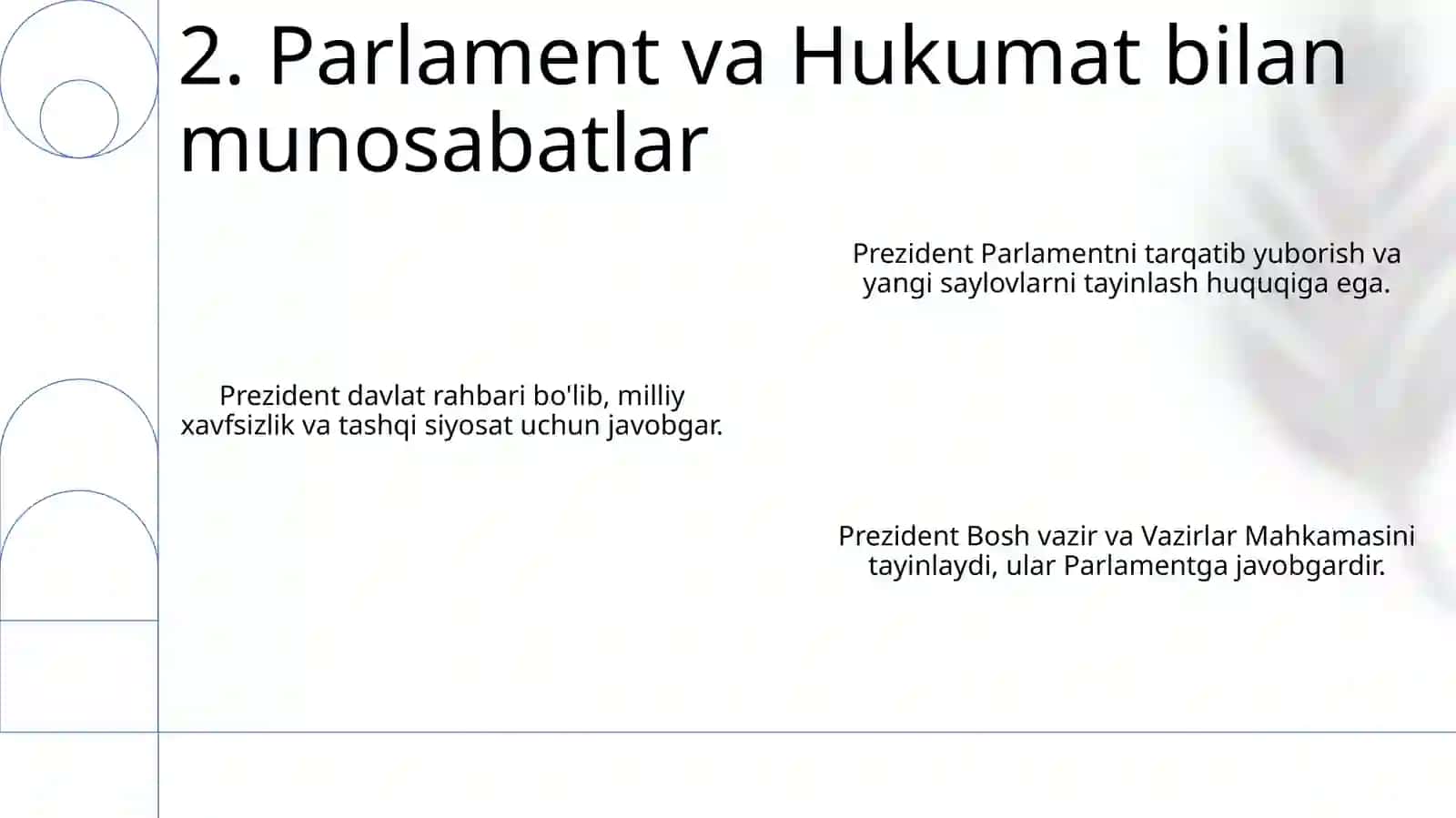 Yangi qabul qilingan Konstitutsiyada Ozbekiston Respublikasi Prezidenti maqomi 4