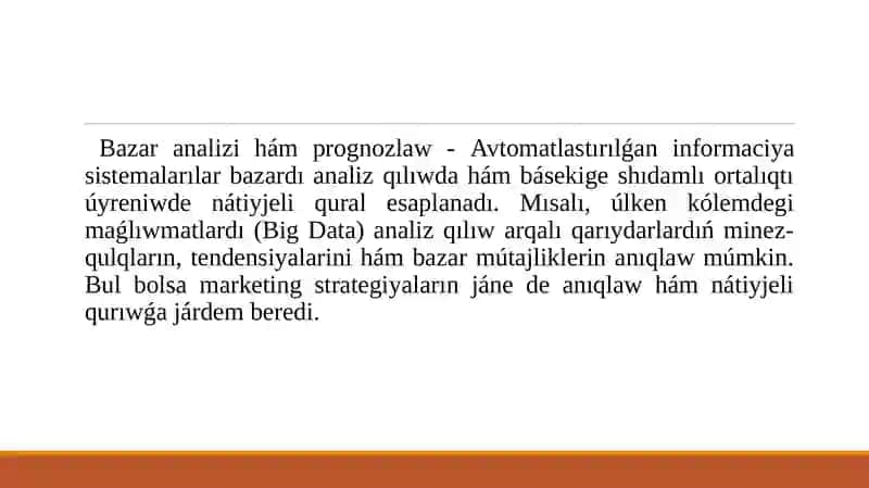 Finanslıq basqarıwda Avtomatlastırılǵan informaciya sistemaları 4