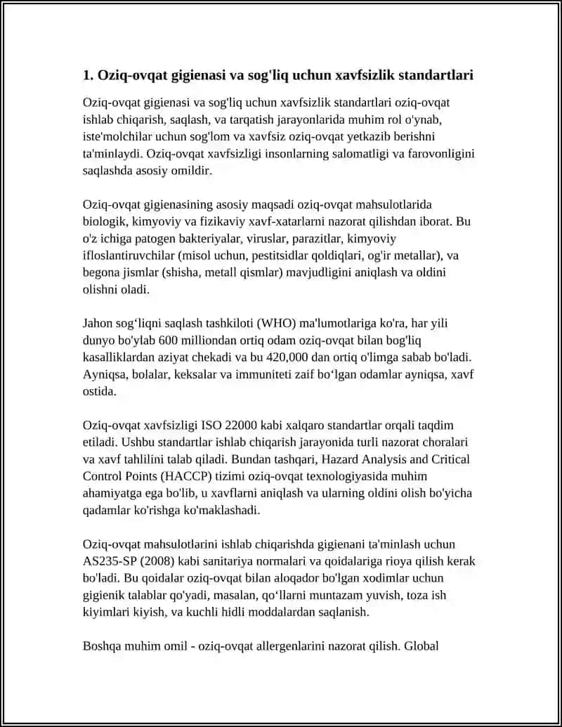 KONSERVANT VA QO‘SHIMCHALARNING OZIQ-OVQAT GIGIENASIGA TA’SIRINI TAHLIL QILISH 4