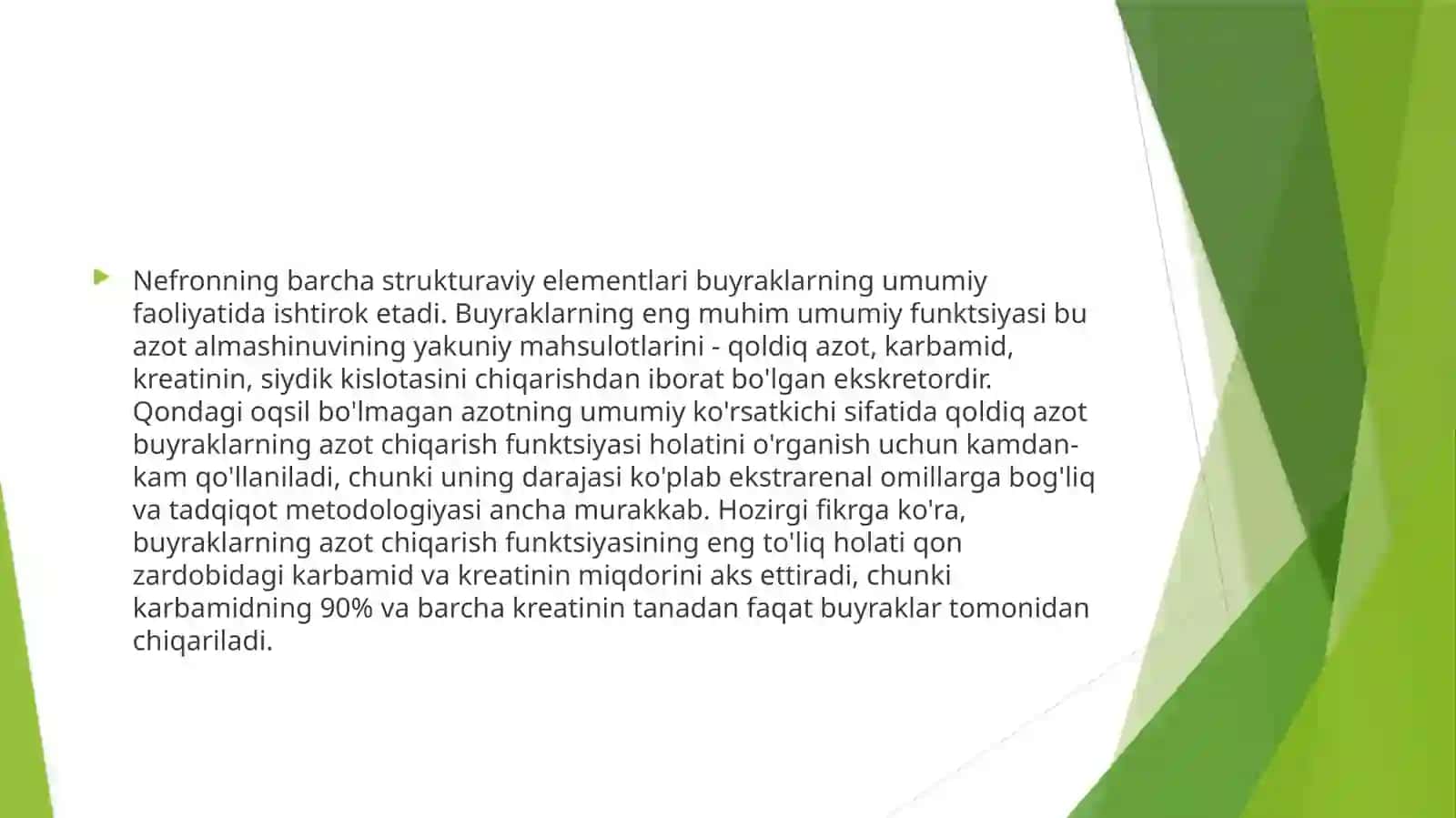 Buyraklar faoliyatida oʻtkir va surunkali tekshiruv usullari 4