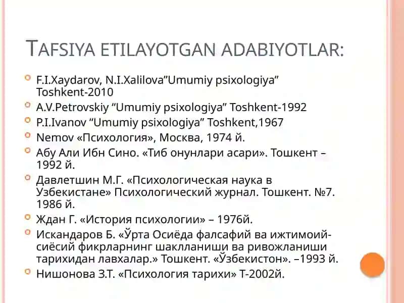 Psixologiya tarixi fanining predmetiva vazifalari 4