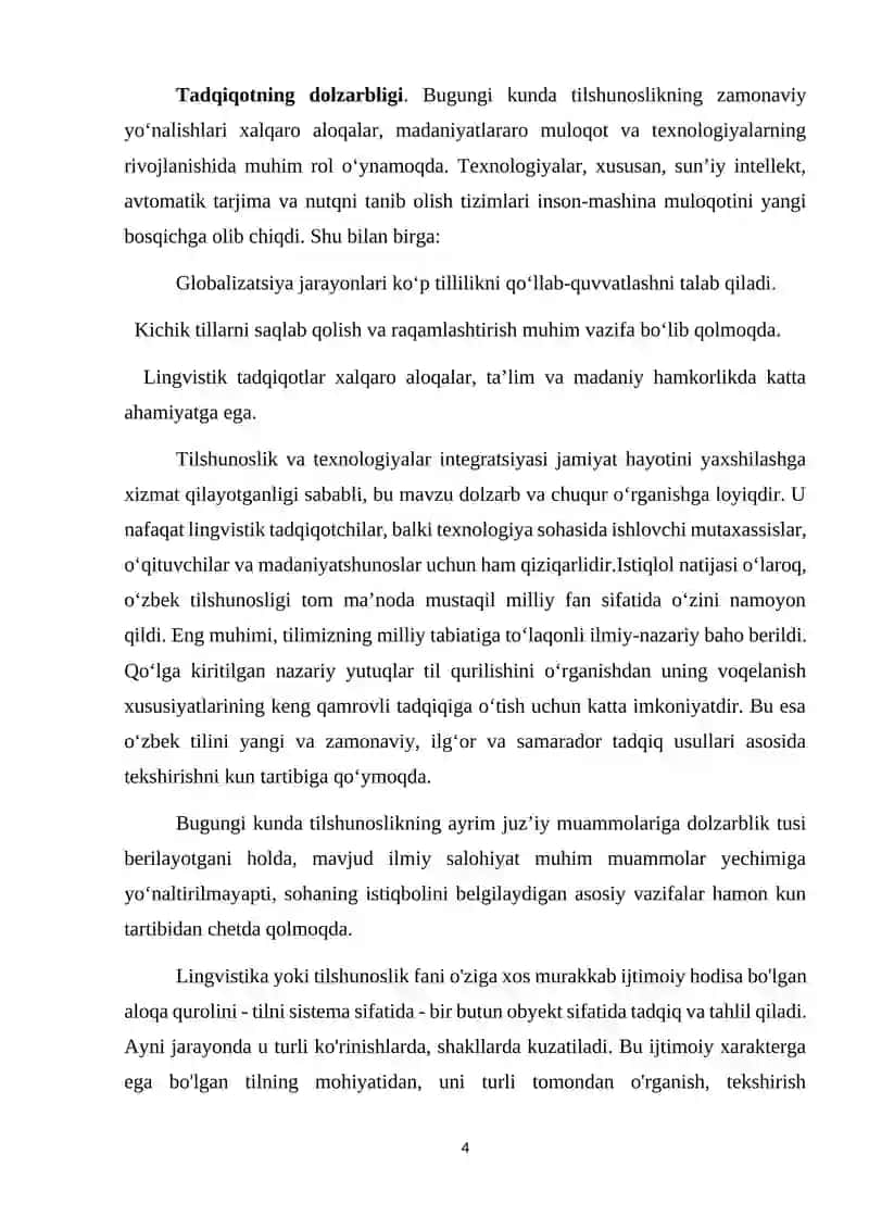 Tilshunoslikning zamonaviy yo’nalishlari va dolzarb muammolari 4