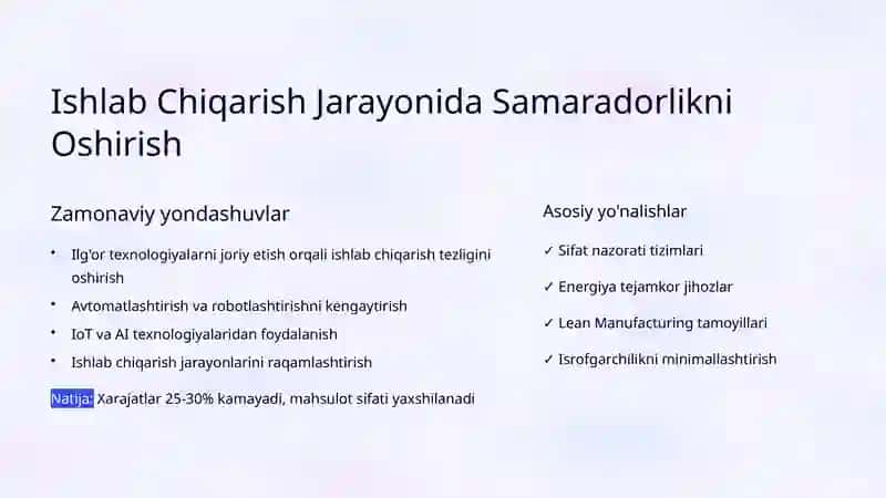 Korxonada Rentabellik Ko'rsatkichlarini Oshirish Yo'llari 4