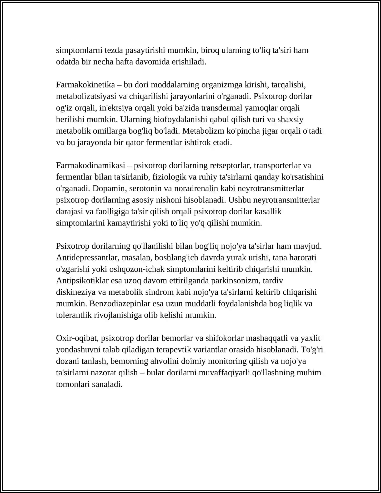 PSIXOTROP DORI VOSITALARINING KLINIK FARMAKALOGIYASI 4