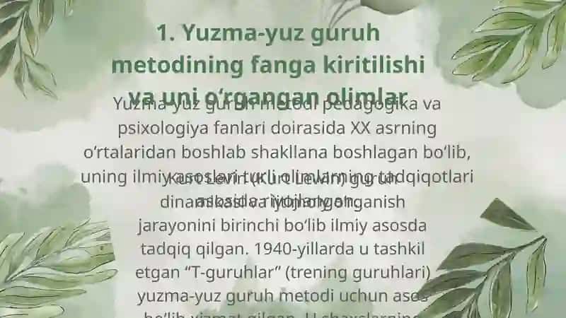Yuzma-yuz gurux metodi 4