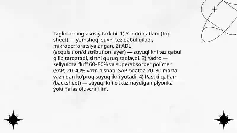 Davolovchi va ajratuvchi tagliklar.Tarkibi,qoʻllanishi.Qoʻyish texnikasi 4