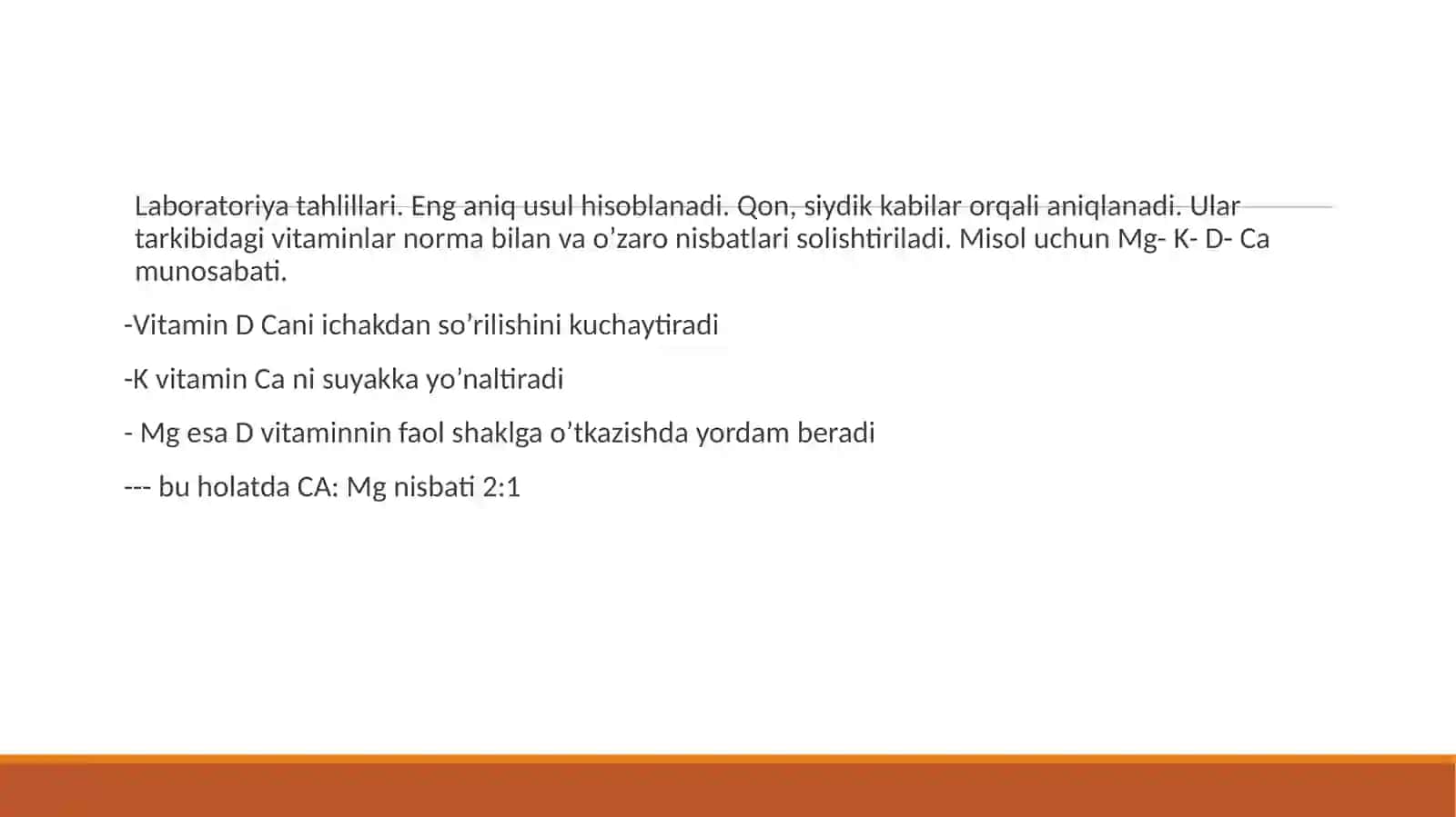 Organizmning vitaminlar bilan ta'minlanganini o'rganish va baholash 4