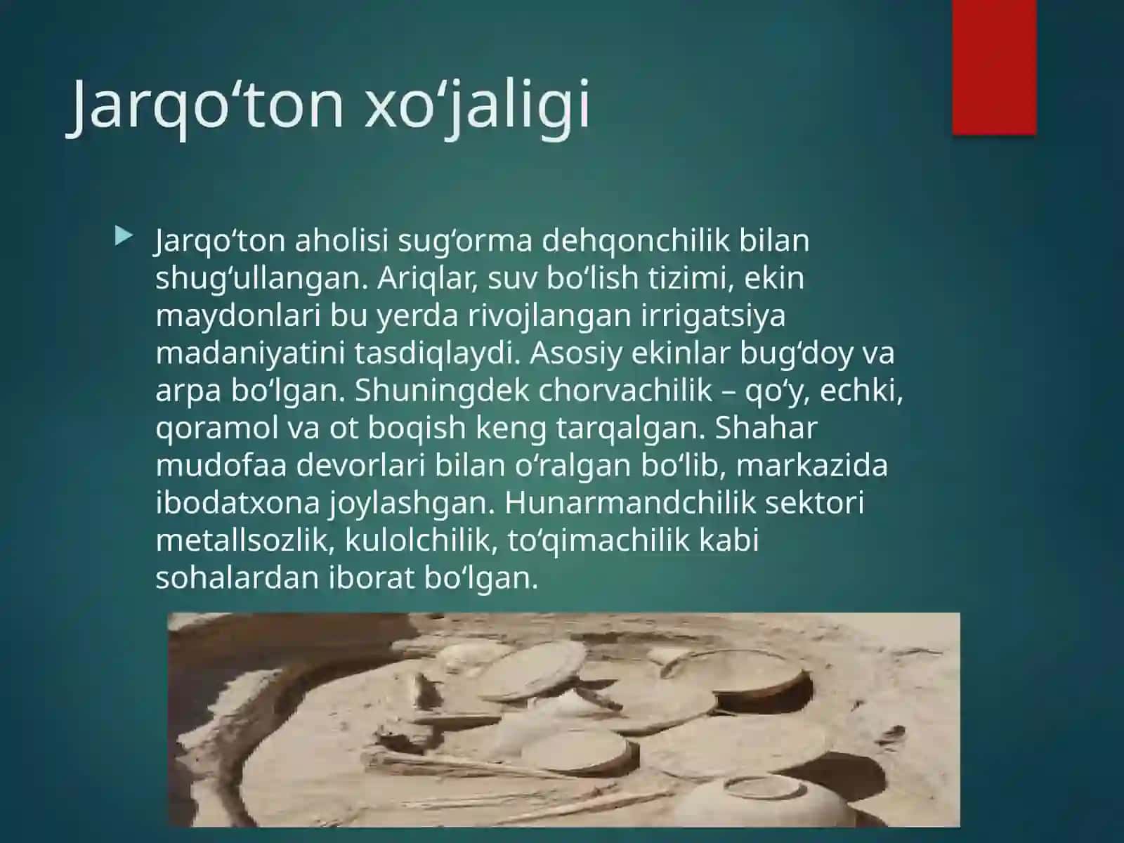 O‘zbekiston Ilk shaharlari (Jarqo’ton va Marhamat) 4