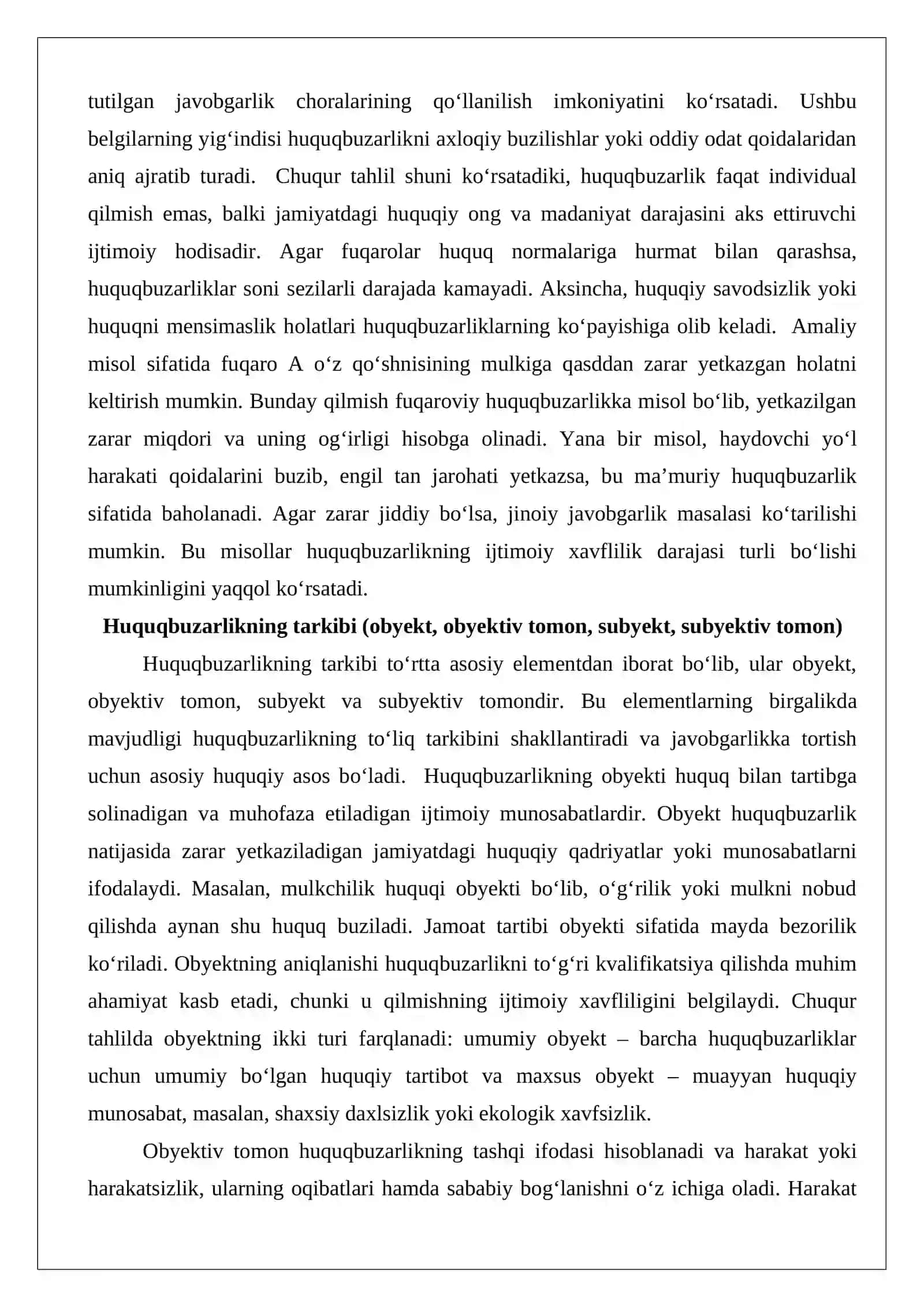 Huquqbuzarlik tushunchasi va turlari 4