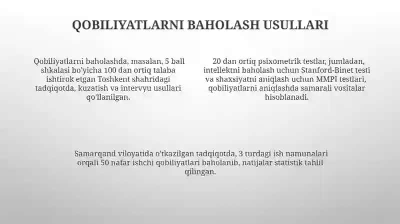 Qobiliyat Turlari va Xususiyatlari 4