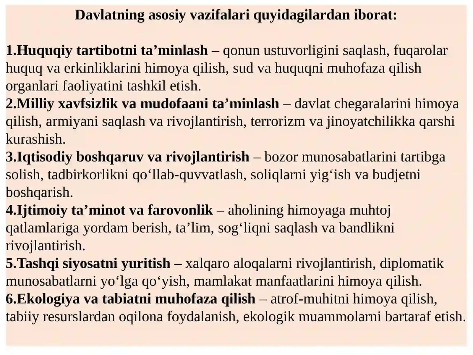 Davlat institusional tashkilot sifatida. Oila va uy xo‘jaligi faoliyati yuritishning nazariy asoslari 4