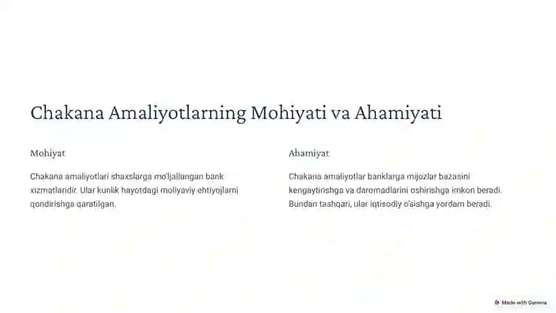 Bank tomonidan chakana amaliyotlar kassalarini tashkil etish 4