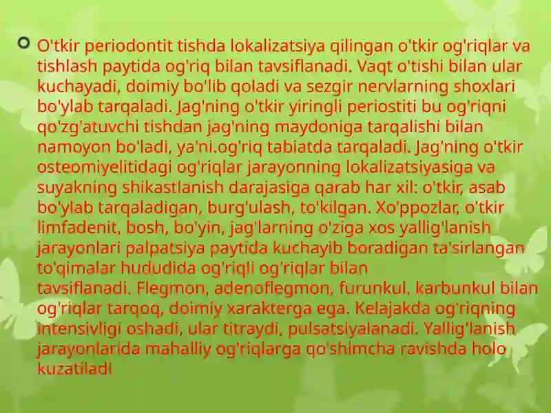 Stomatologik bemorlarni tekshirish usullari 4