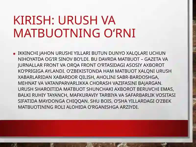Matbuotning o‘rni ikkinchi jahon urushida 4