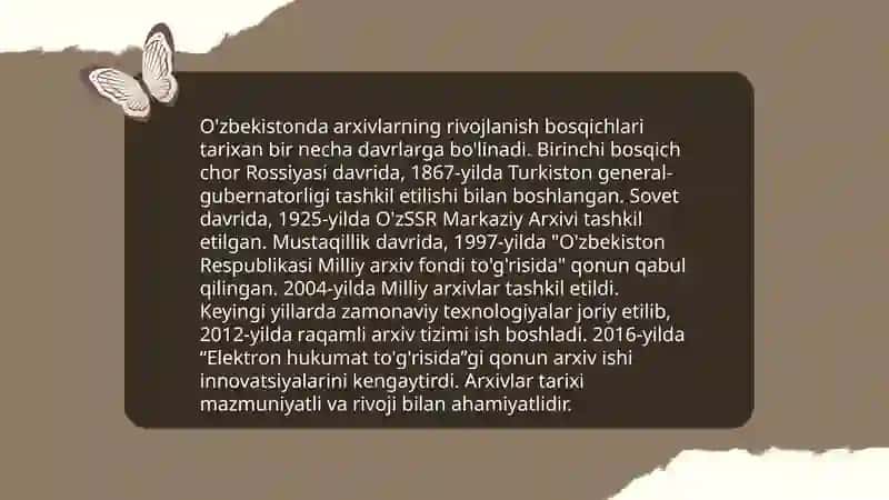 O'zbekistonda dastlabki zamonaviy arxivlarning paydo bo'lishi 4