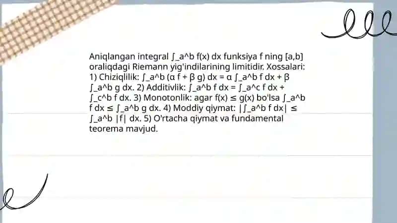 Integral va uning kasbiy sohaga oid tatbiqlari 4