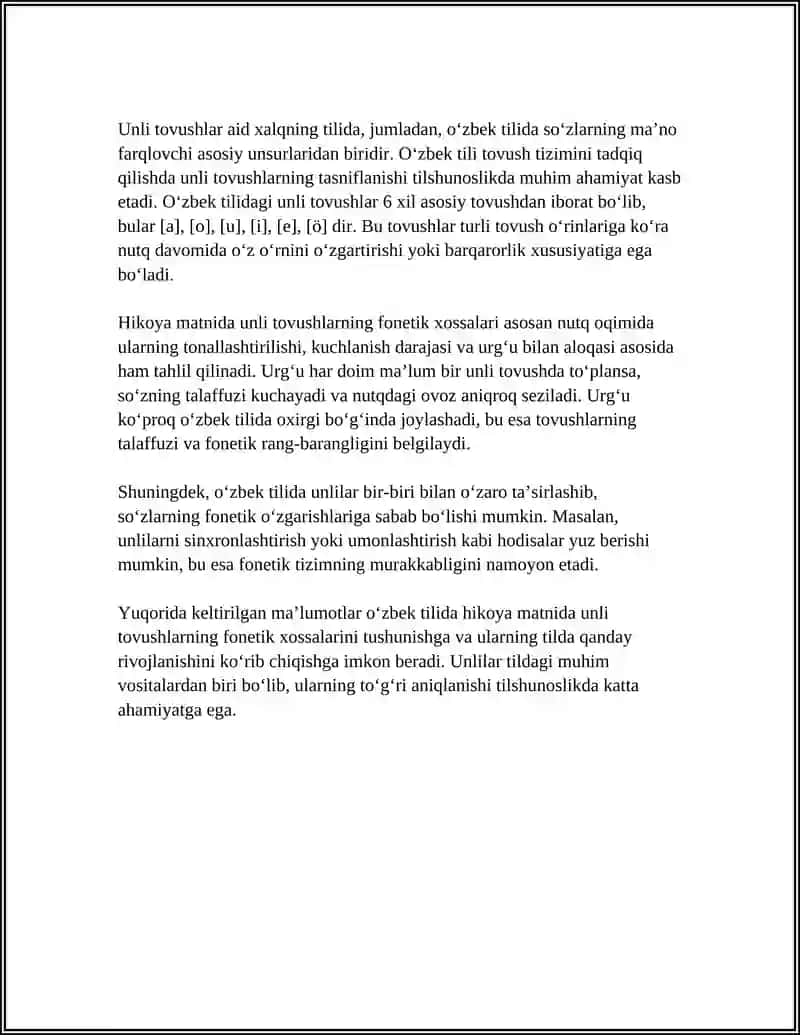 NUTQ TOVUSHLARINING FONETIK HODISALARI (ABDULLA QAHHORNING OʻGʻRI HIKOYASI TASNIFIDA) 4