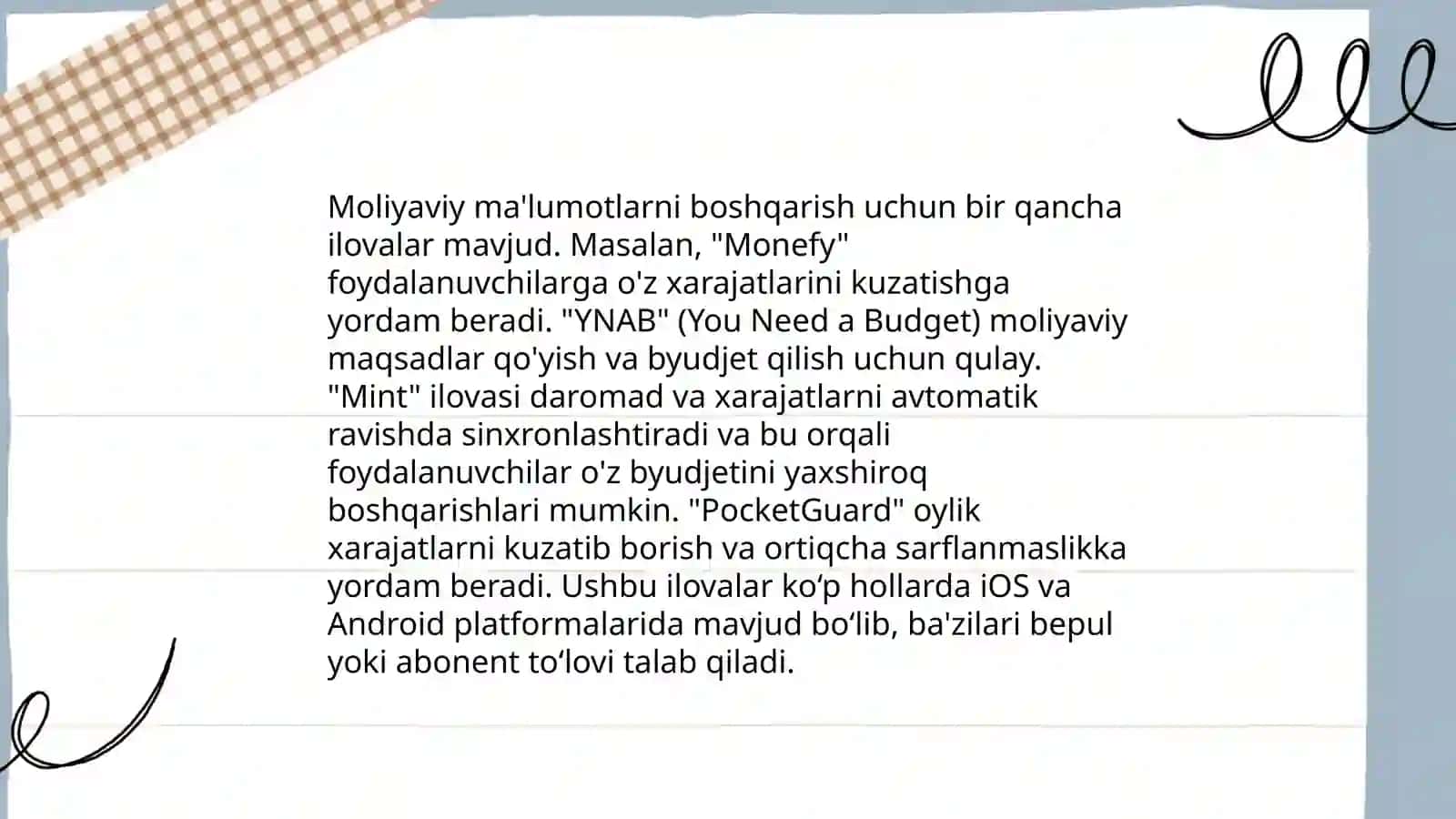 Iqtisodiy axborotni qayta ishlash uchun mobil ilovalardan foydalanish 4