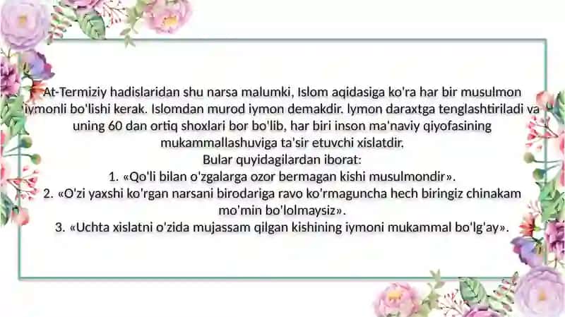 Imom at-Termiziy inson shaxsining axloqiy qiyofasi to' g'risida 4