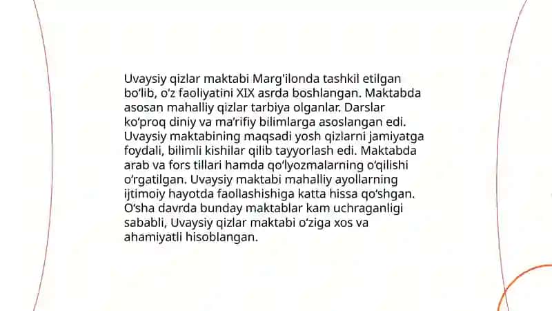 Jahon Otin Uvaysiy va uning qizlar maktabi. Muhammad Sodiq Qoshg‘ariyning ilmiy ijodi 4