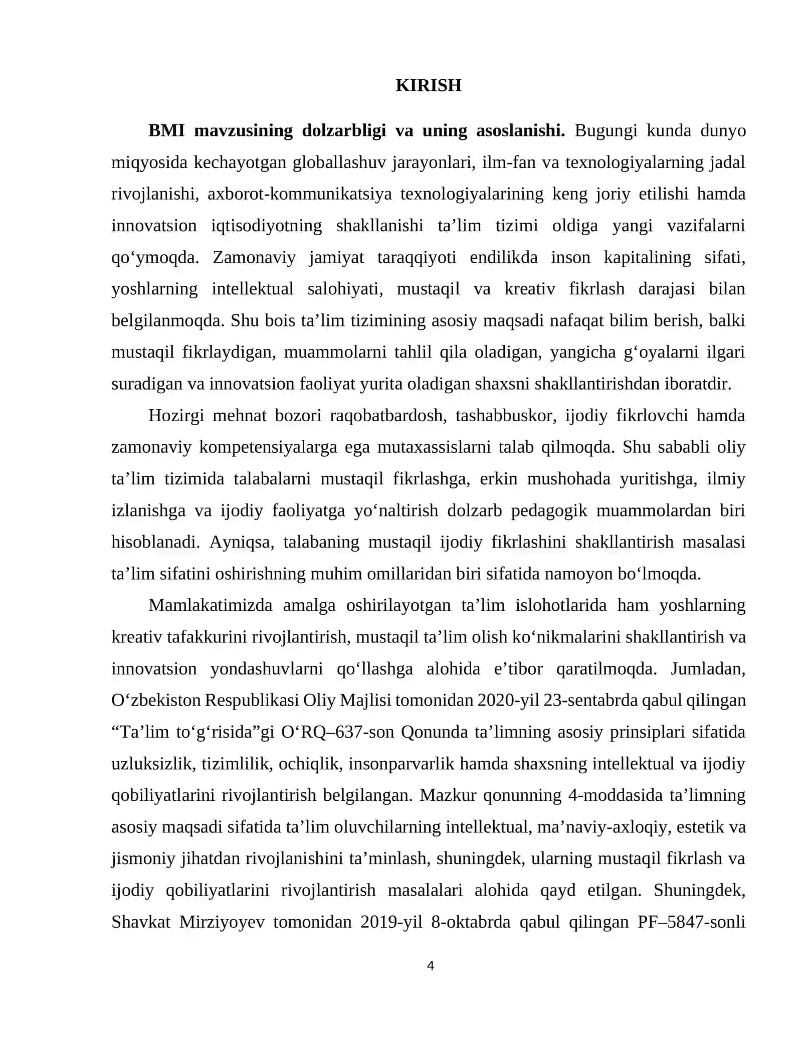 “TALABALARNING MUSTAQIL,IJODIY FIKIRLASHINI SHAKILLANTIRISH VA RIVOJLANTIRISH TEXNIKASI” 4