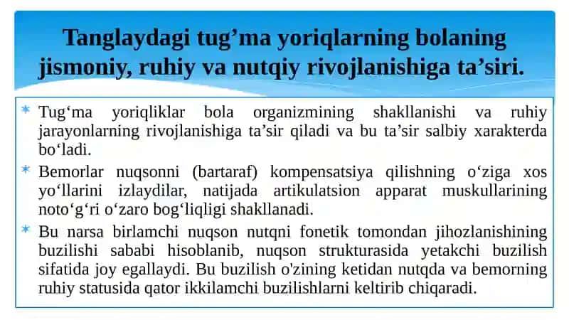 Ochiq rinolaliyada olib boriladigan logopedik ishlarning asosiy tamoyillari 4