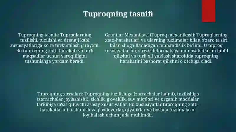 Tuproq mexanikasi - Gruntlar Mexanikasi 4