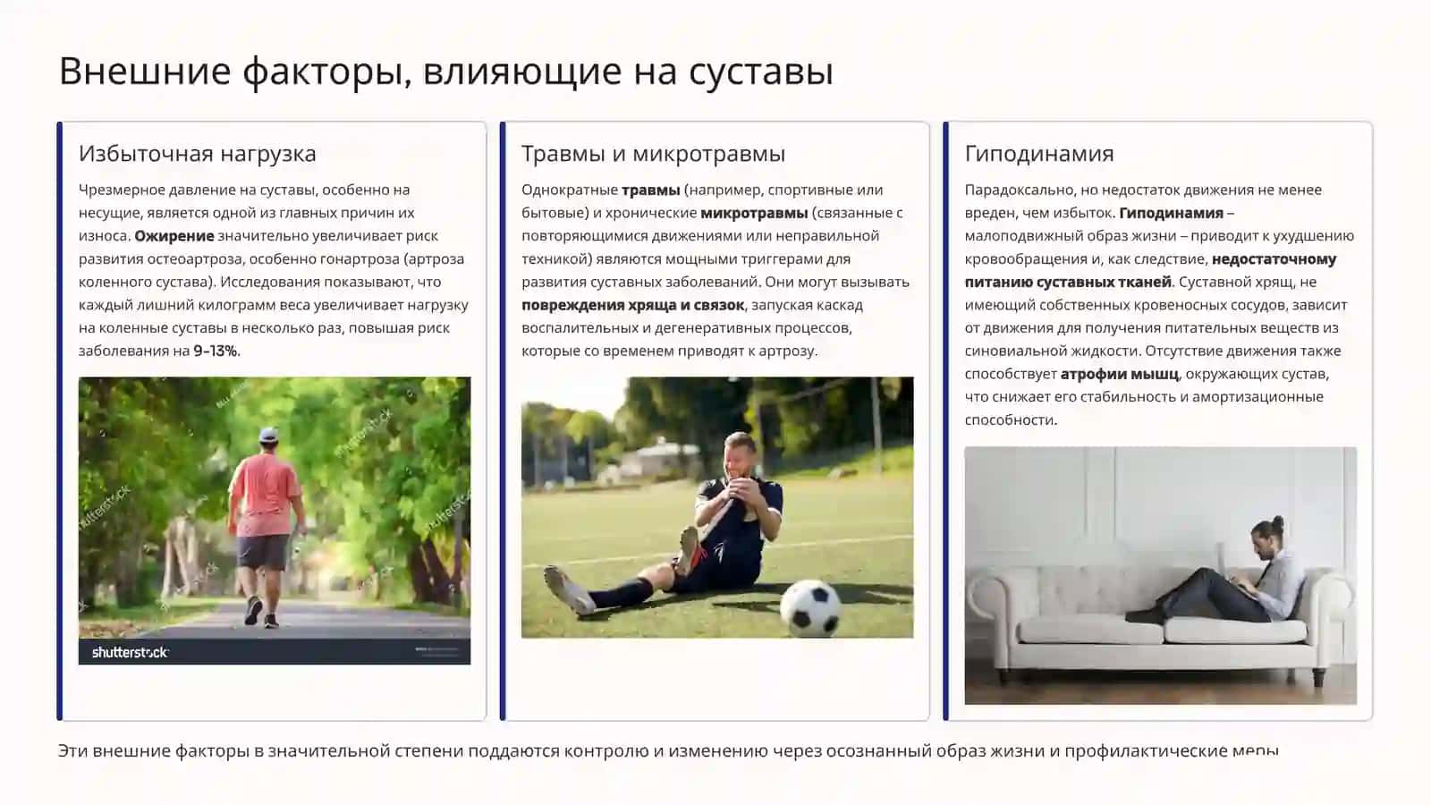 Влияние внешних и внутренних факторов на строение суставов 4