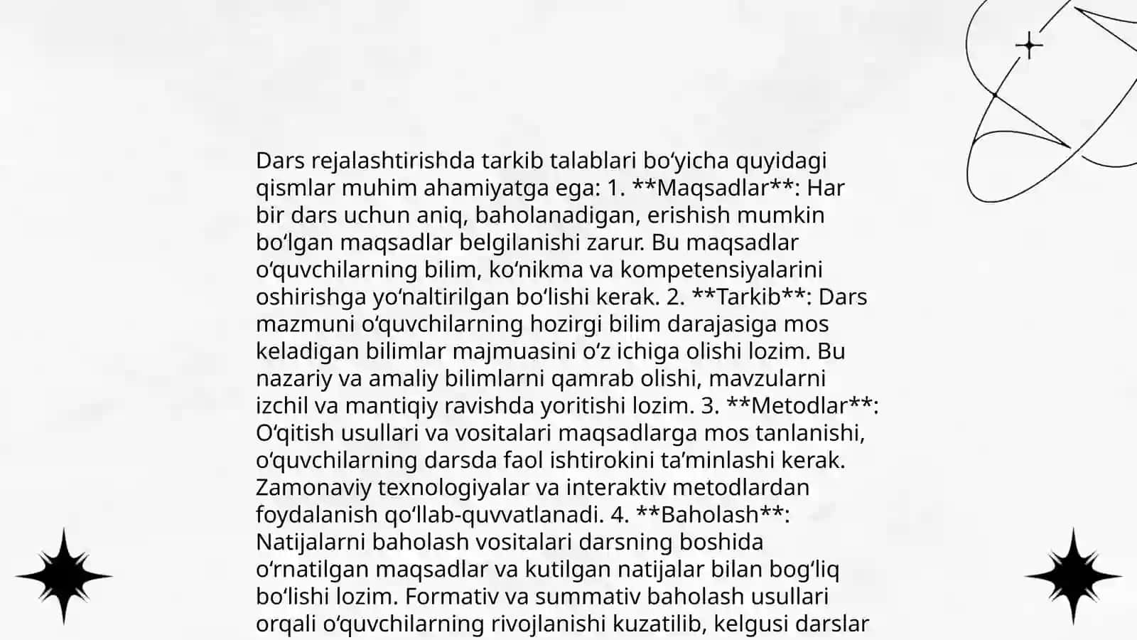 O‘quvchilarning tarkibi va tayyorgarlik darajasiga qo‘yiladigan talablar 4