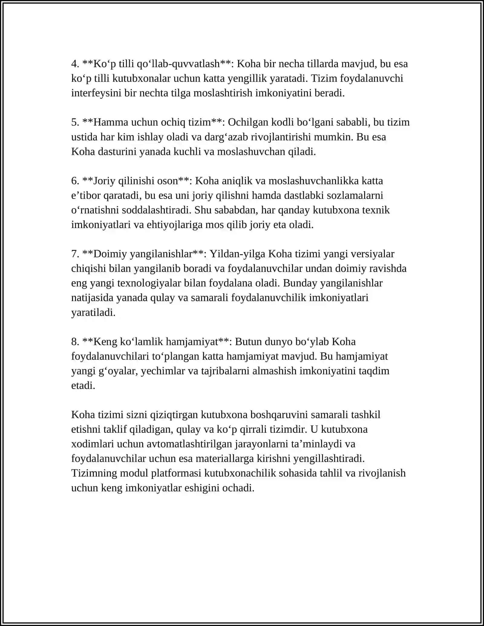 KOHA TIZIMI ASOSIDA ELEKTRON KATALOG YARATISH 4