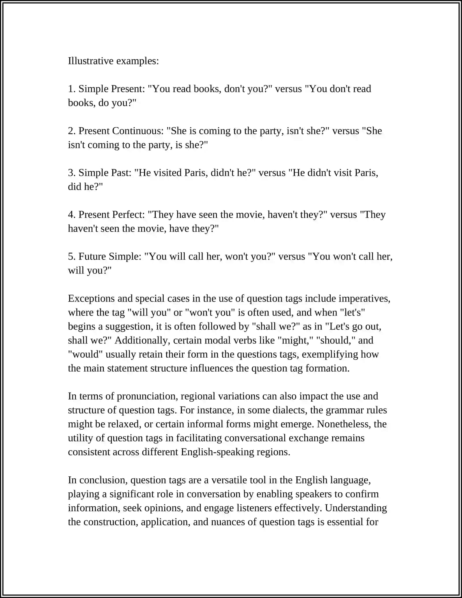 QUESTION TAGS 4