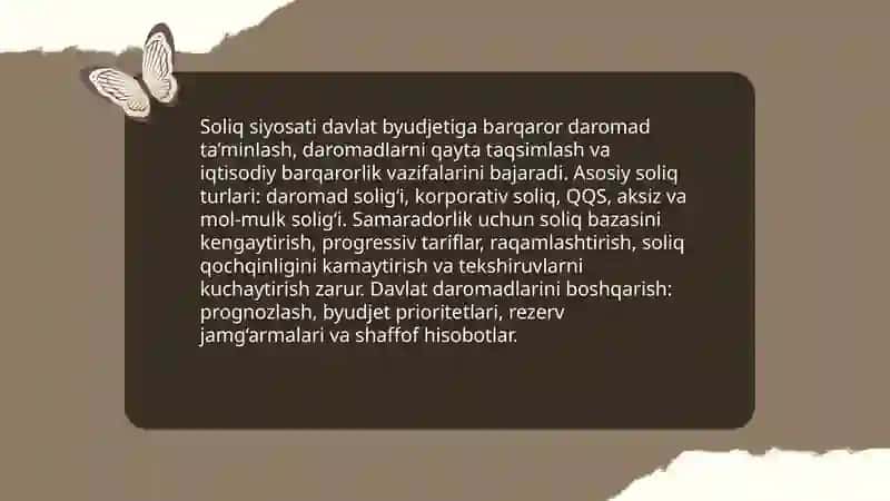 Makroiqtisodiy barqarorlikni ta'minlash: fiskal va monetar siyosat 4