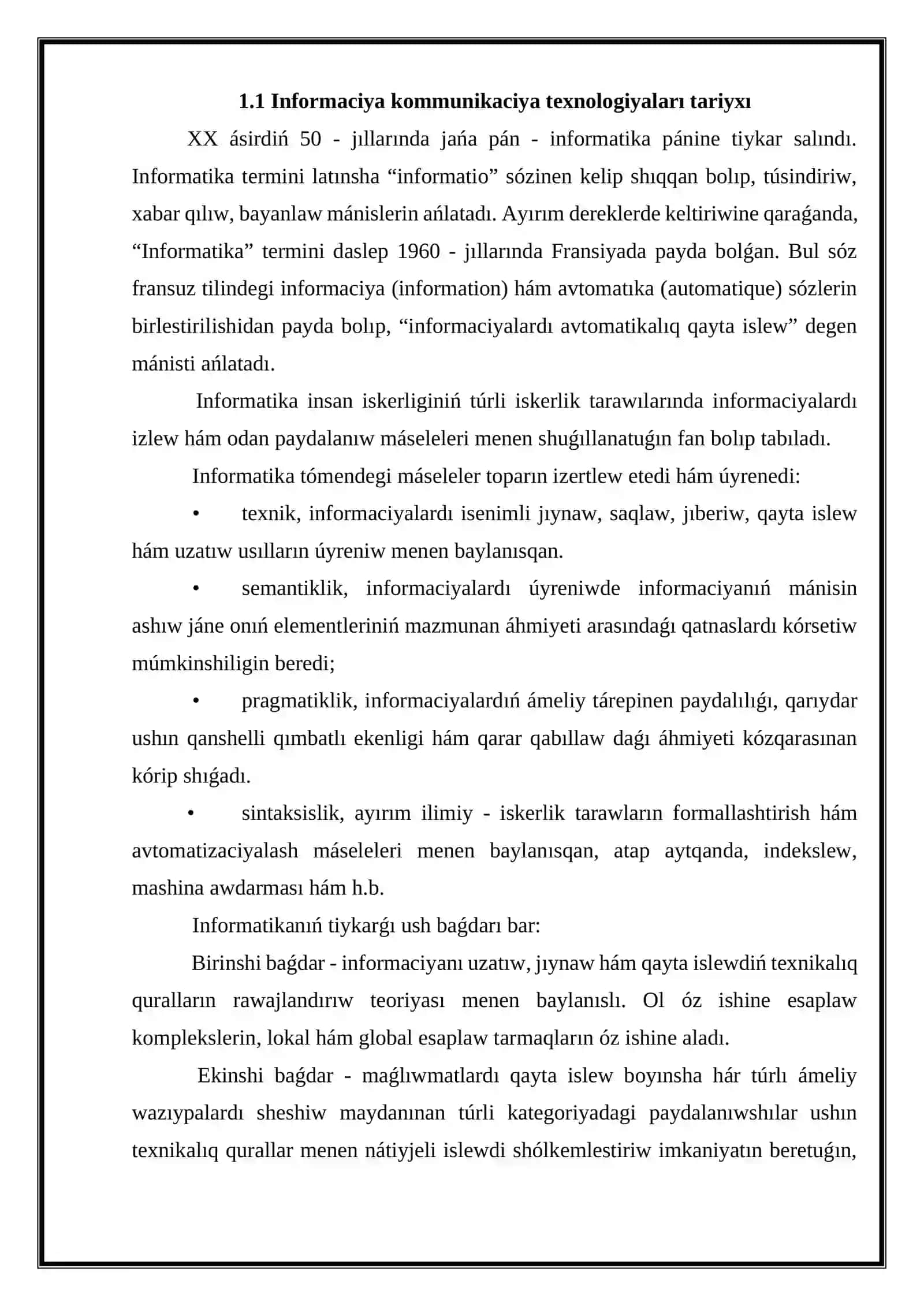 Sociallıq tarawlarda IKTnıń rawajlanıw basqıshları hám tiykarǵı wazıypaları 4