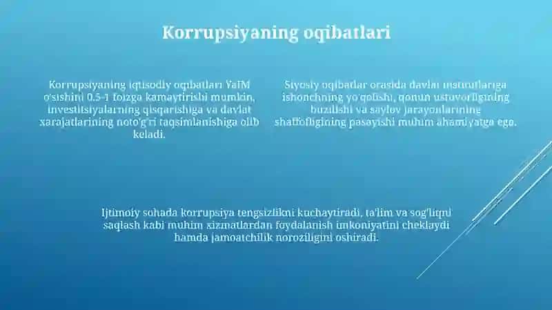 Korrupsiyaning mohiyati oqibatlari va unga qarshi kurashish mehanizmlari 4