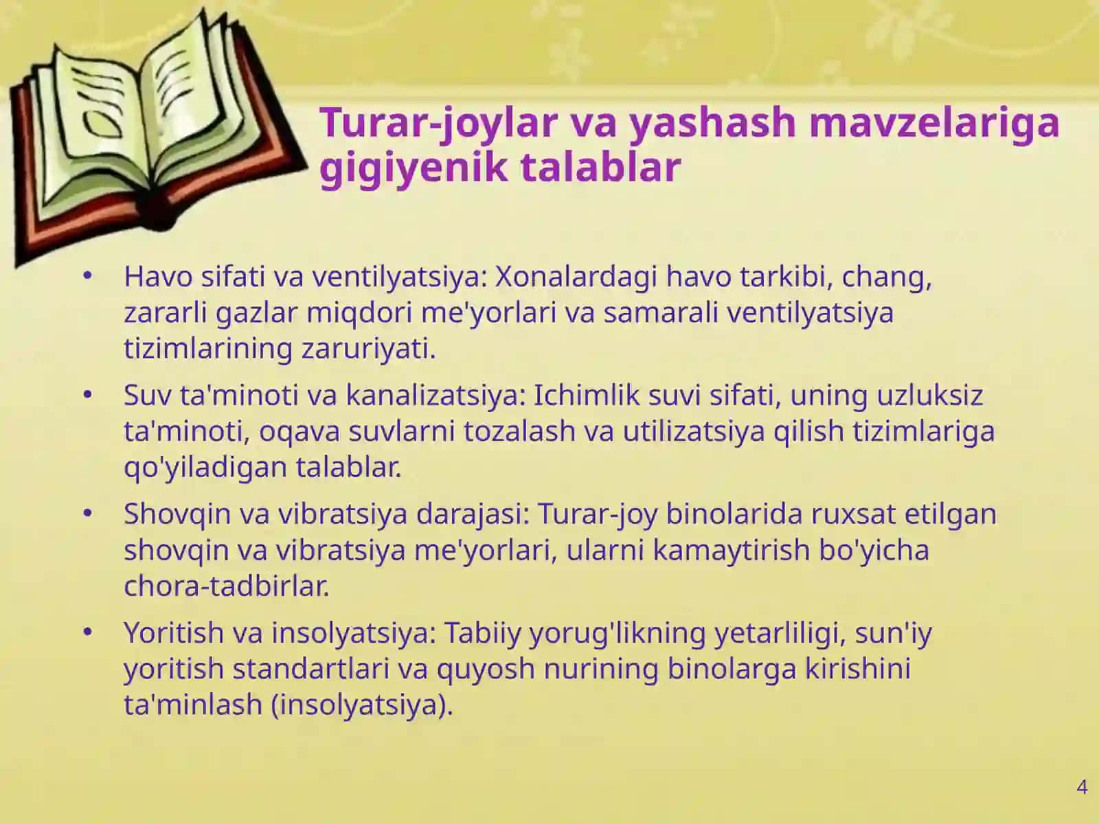 Zamonaviy turar-joylar va urbanizatsiya: gigiyenik talablar va muammolar 4