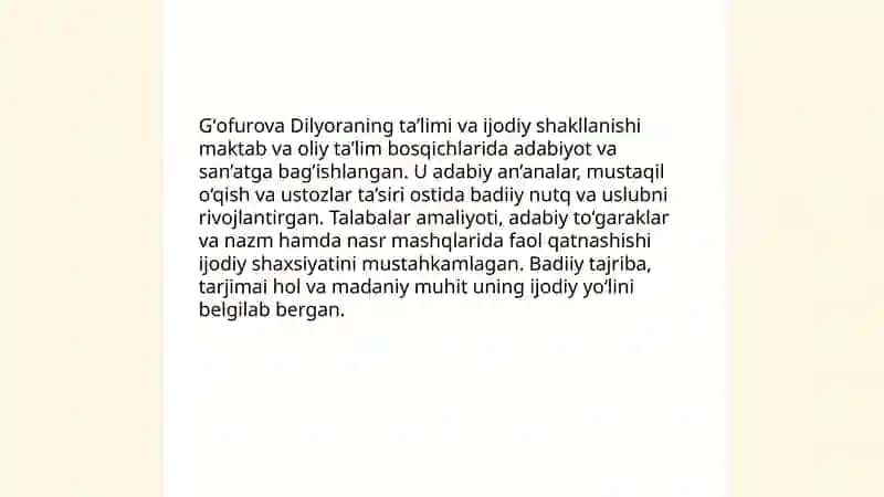 Gʻofurova Dilyora 4