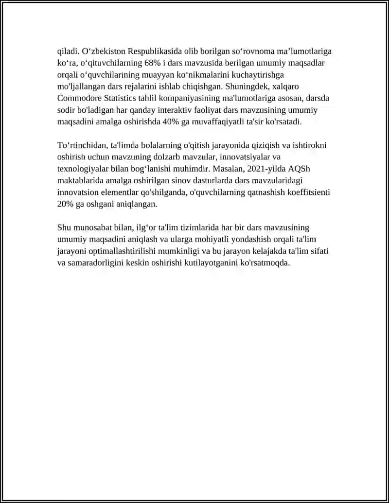 INTEGRATSIYALASHTIRISH MASHGʻULOT ISHLANMASI KERAK 16 TA BET 4